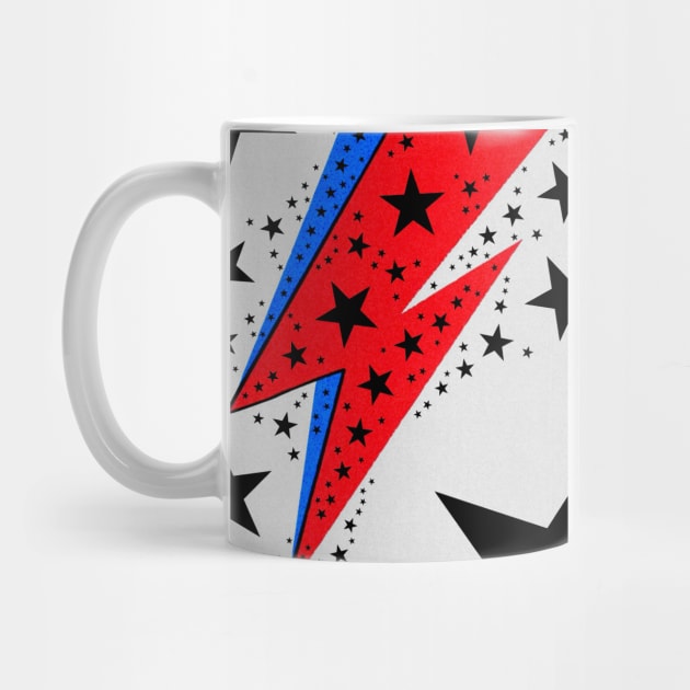 Red and Blue Lightning Bolt Starman Blackstar by ACircusofLight